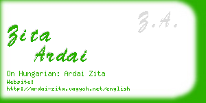zita ardai business card